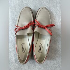 Fratelli Rossetti Cream and Red Loafers with Bow Accents